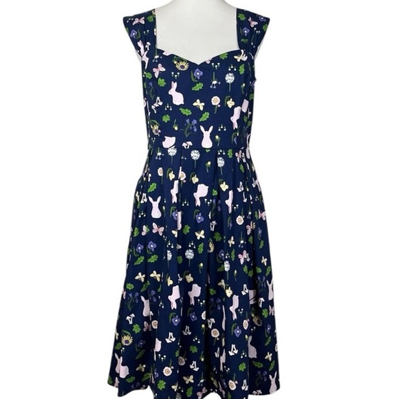 Modcloth Dresses & Skirts - ModCloth x Collectif rabbit belted retro dress